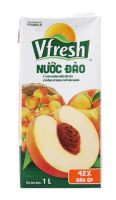 Nước đào ép 42% Vfresh hộp 1L (Hộp)