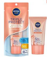 Kem Chống Nắng Nivea Kiểm Soát Nhờn Muối Himalaya 40ml Triple Protect Acne Oil Control SPF50+ PA+++